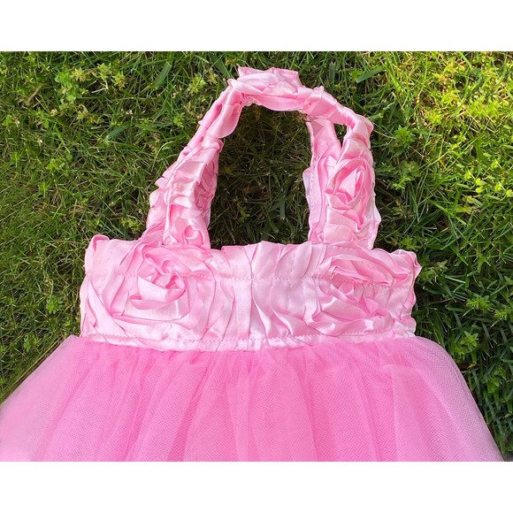 Pink Flower Girl Bag, Ballet Tutu Tote, Ballerina Bag, Princess Costume Bag - Picture 2 of 3